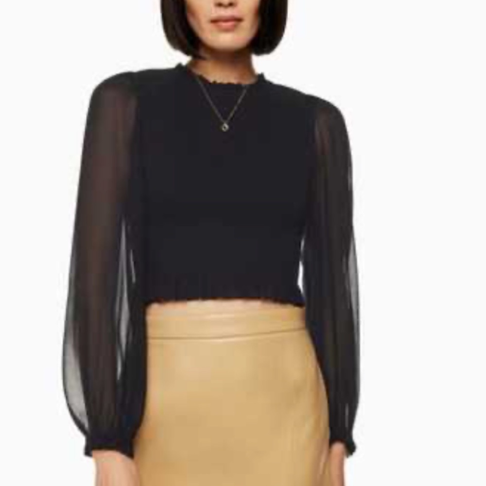 Aritzia Wilfred Smocked LS Top - XS